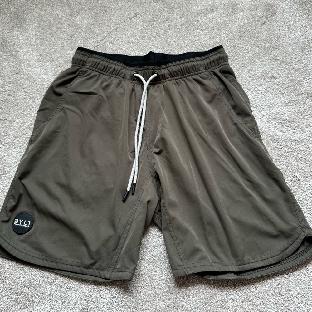 BYLT Basics Men's Active+ Dark Olive Shorts